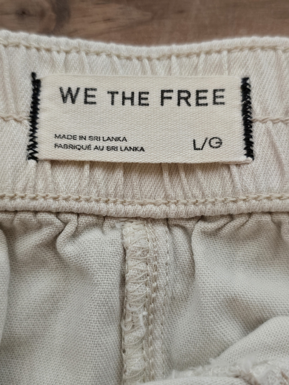 We The Free High Waist Cream Elastic Waistband Shorts - Picture 3 of 6